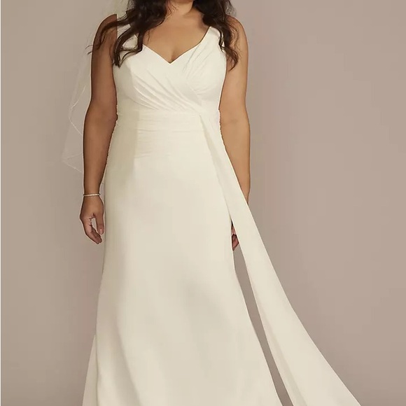Db Studio Dresses & Skirts - DB Studio Pleated Chiffon V Neck Tank A-line Wedding Dress Style #WG4083